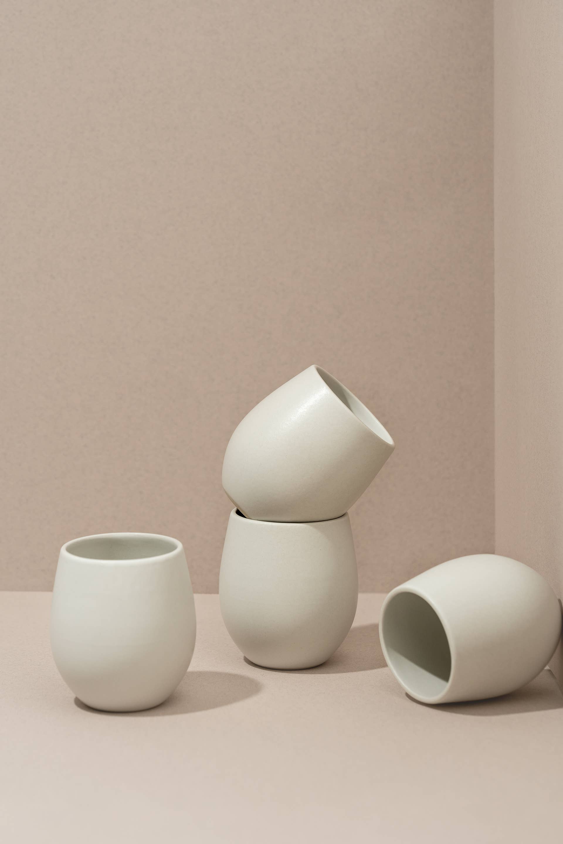 GHARYAN - Stoneware Coffee Cup | Epa 10 oz: Matte White
