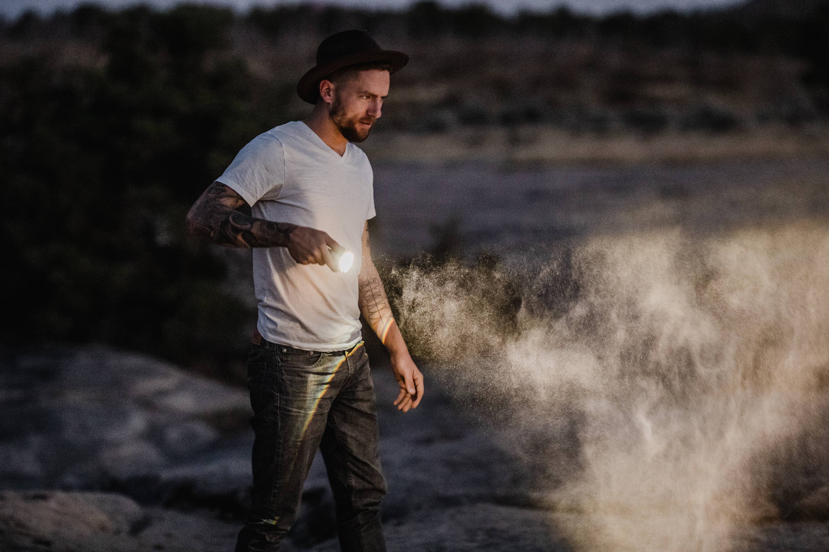 Vintage Flashlight - Olive