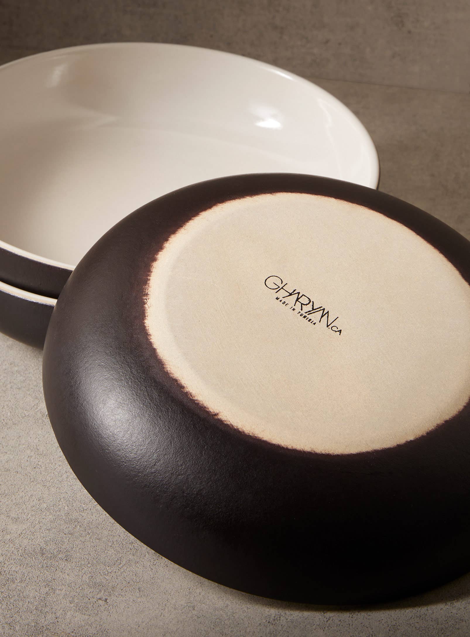 GHARYAN - Stoneware Pasta Plate | Youlha 7.9": Matte Black