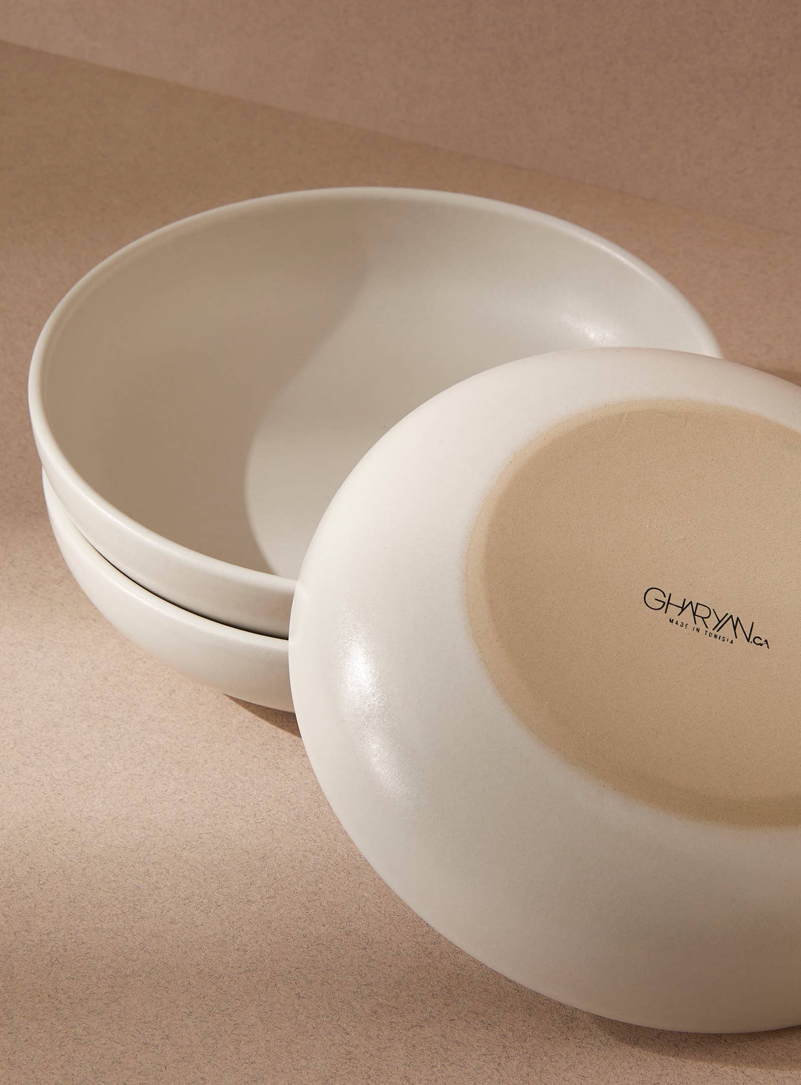 GHARYAN - Stoneware Pasta Plate | Youlha 7.9": Matte White