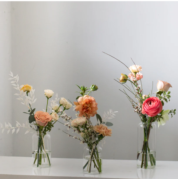 Glass Bud Vase Arrangements (Set of 3)