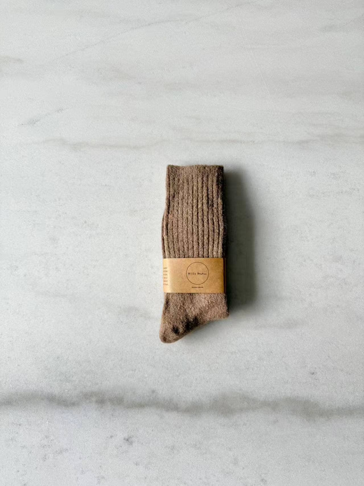 Billy Bamboo - ALPACA CABIN SOCKS: Camel