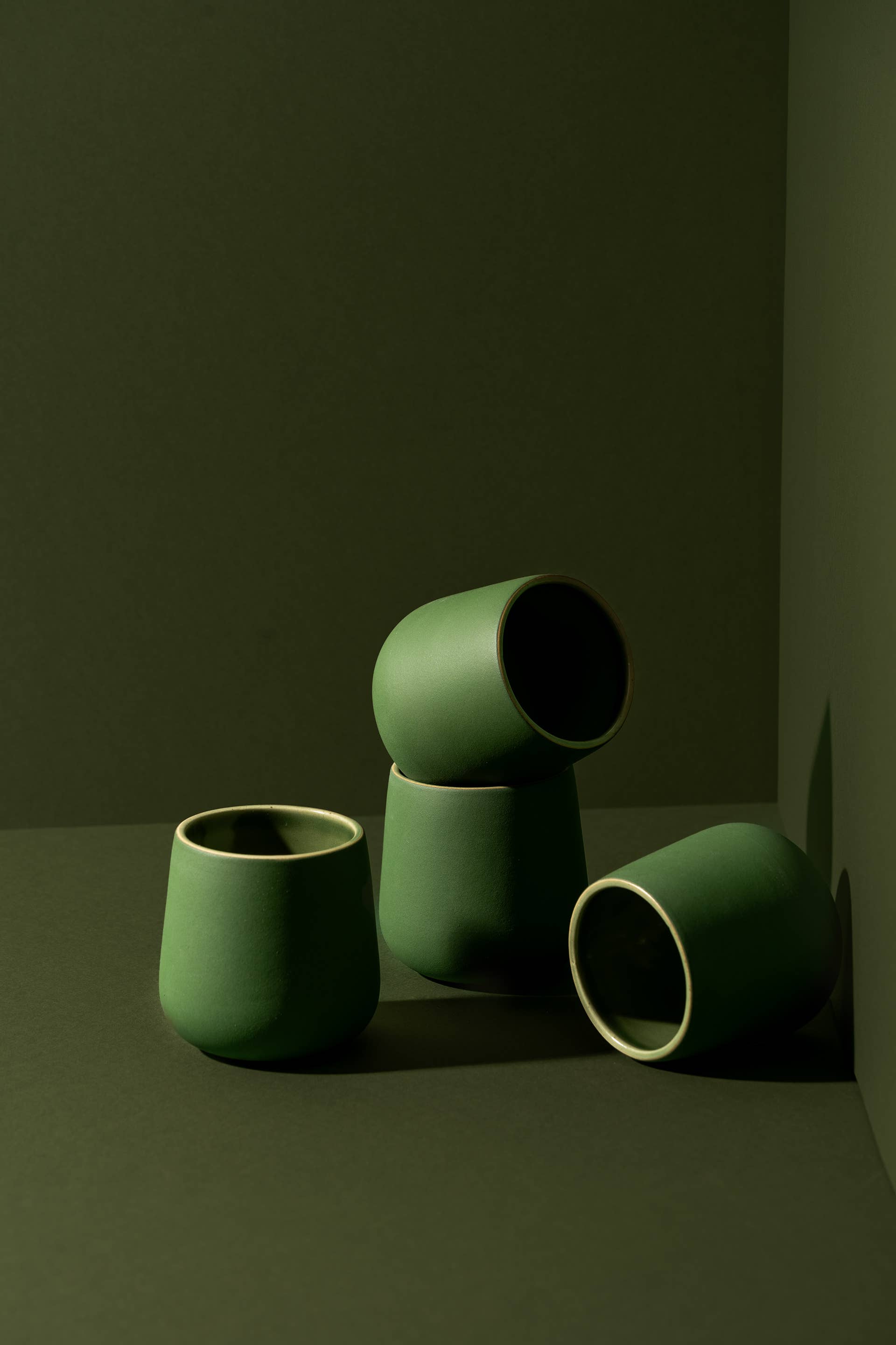 GHARYAN - Stoneware Coffee & Tea Cup | Edan 7.5 oz: Green