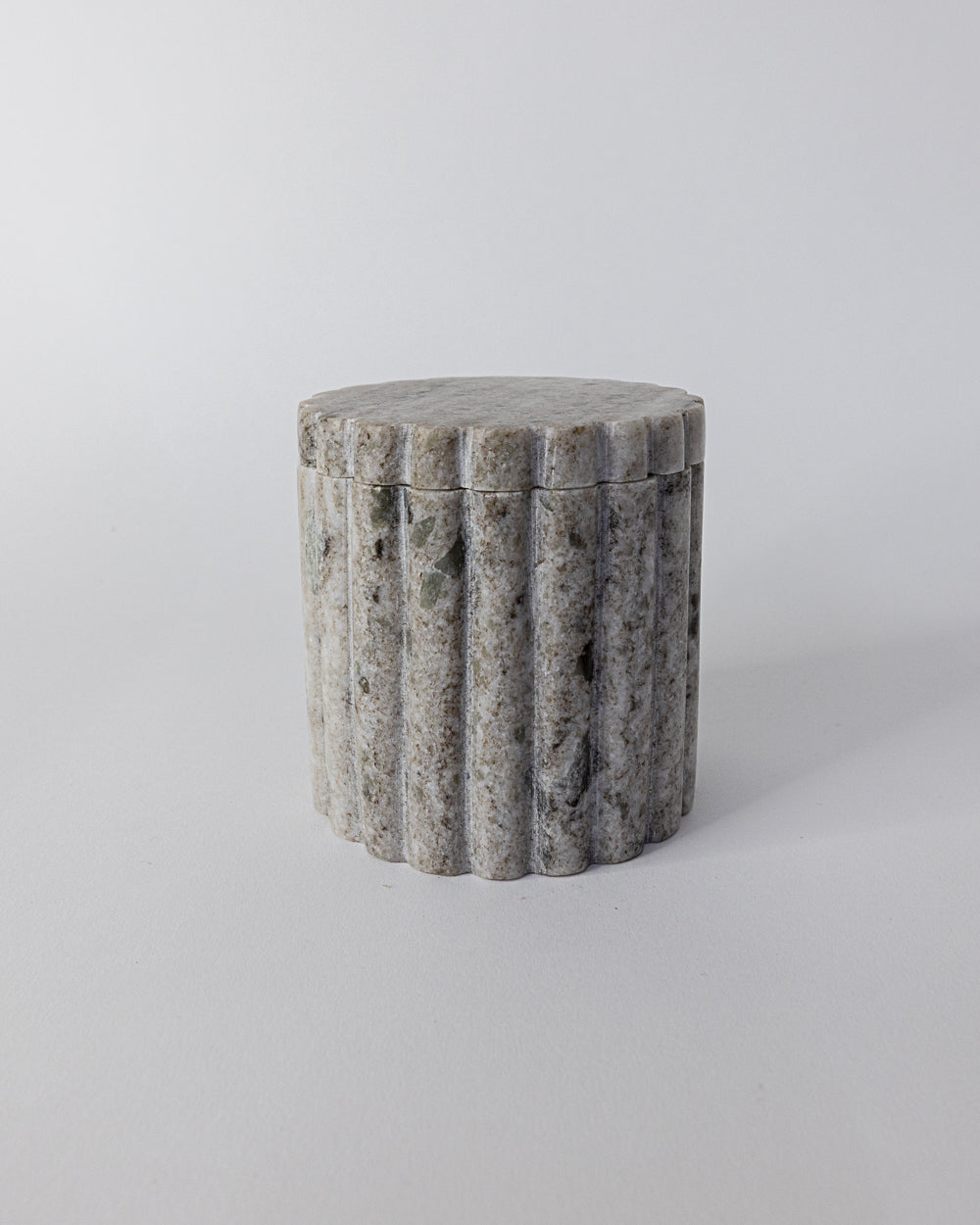 Luxe B Co - Beige Marble Fluted Jar