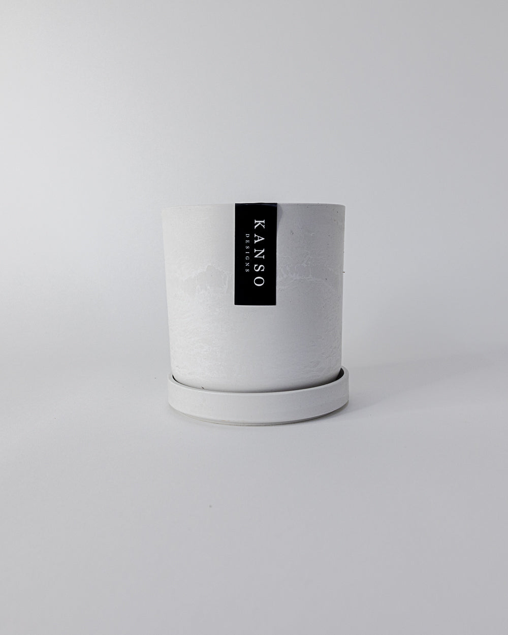 Kanso - 4" Signature Planter & Saucer | White Stone