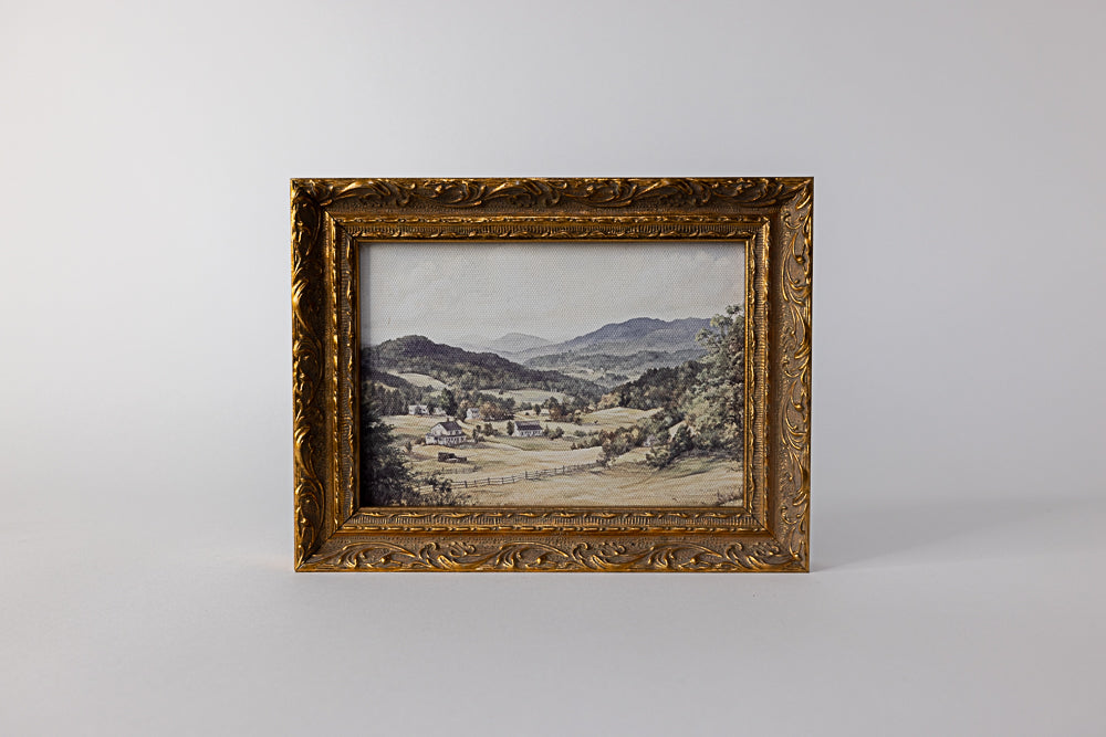 Luxe B Co. Mountain Countryside | French Brass Gold Mould Framed Art: 5 x 7