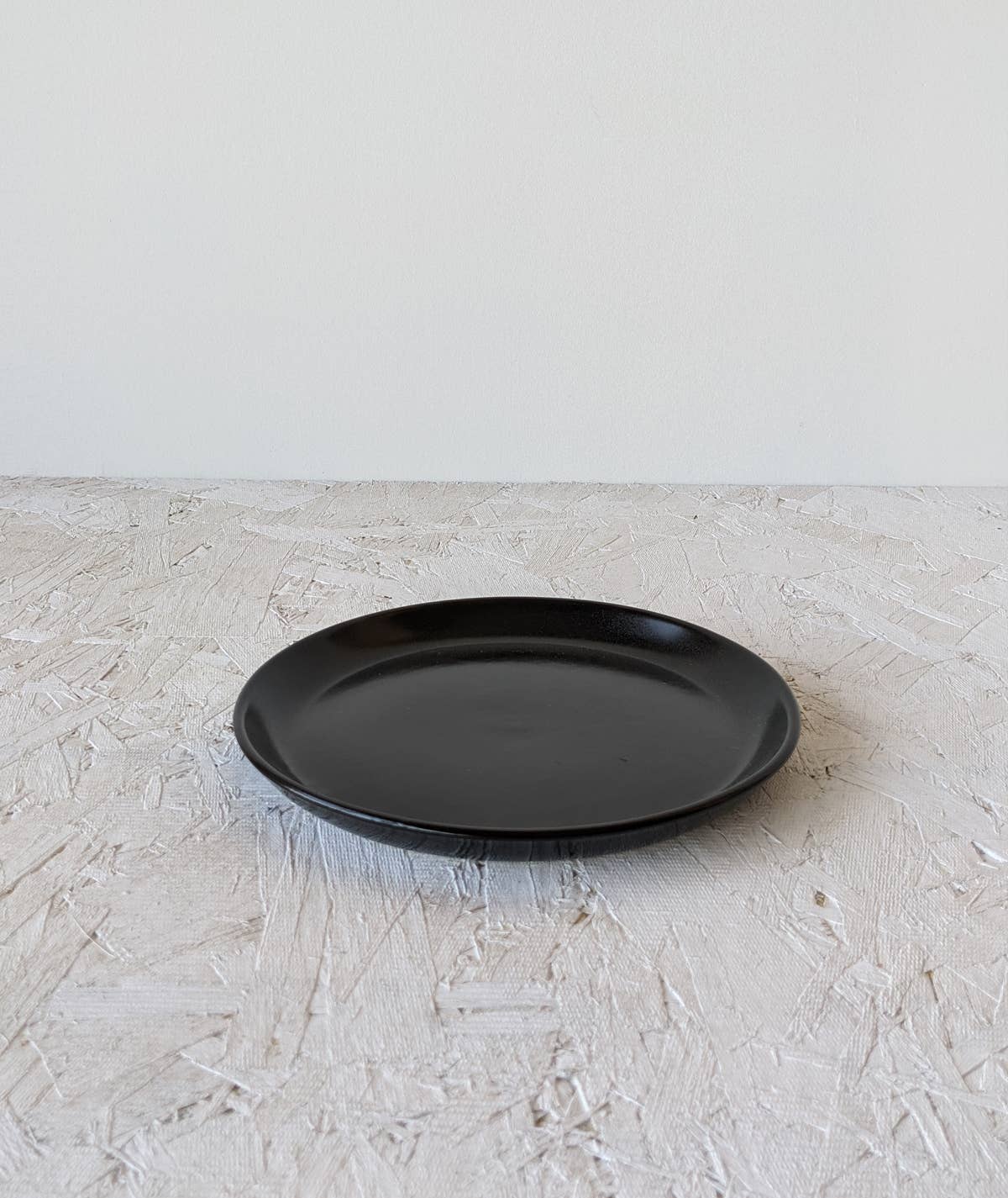 GHARYAN - Stoneware Flat Dessert Plate | Epa 7.9": Matte Black