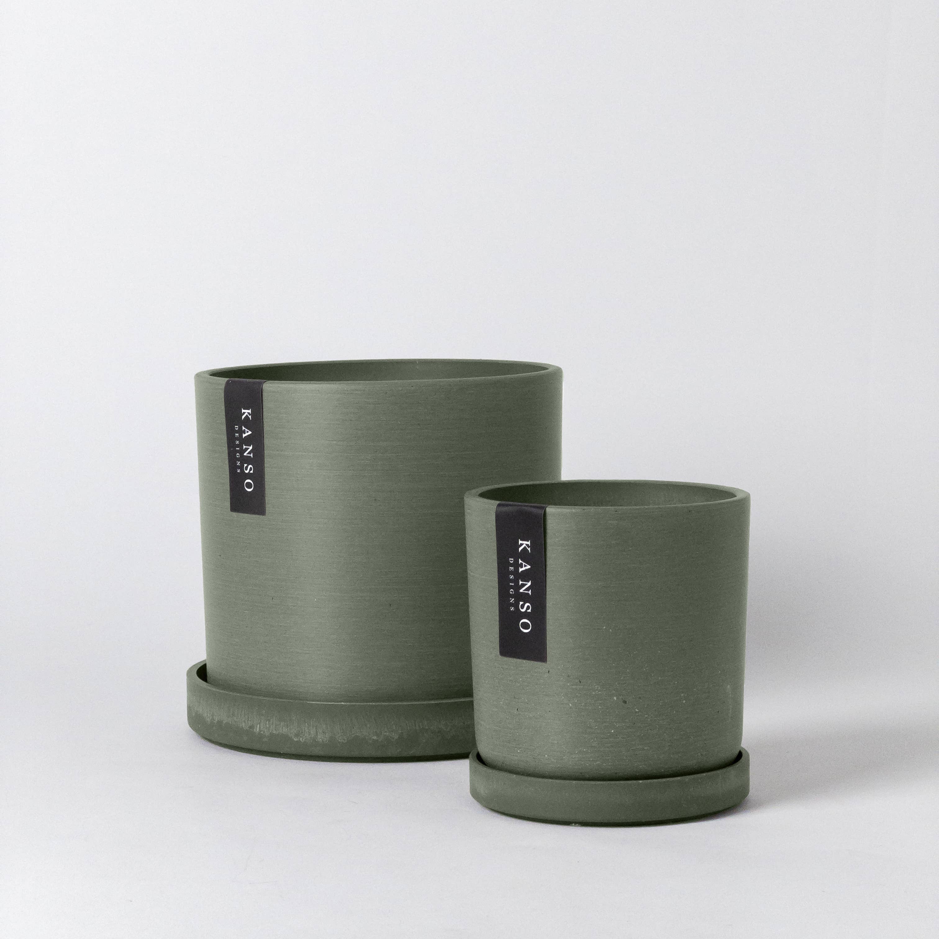Kanso - 7" Signature Planter & Saucer | Olive Sage