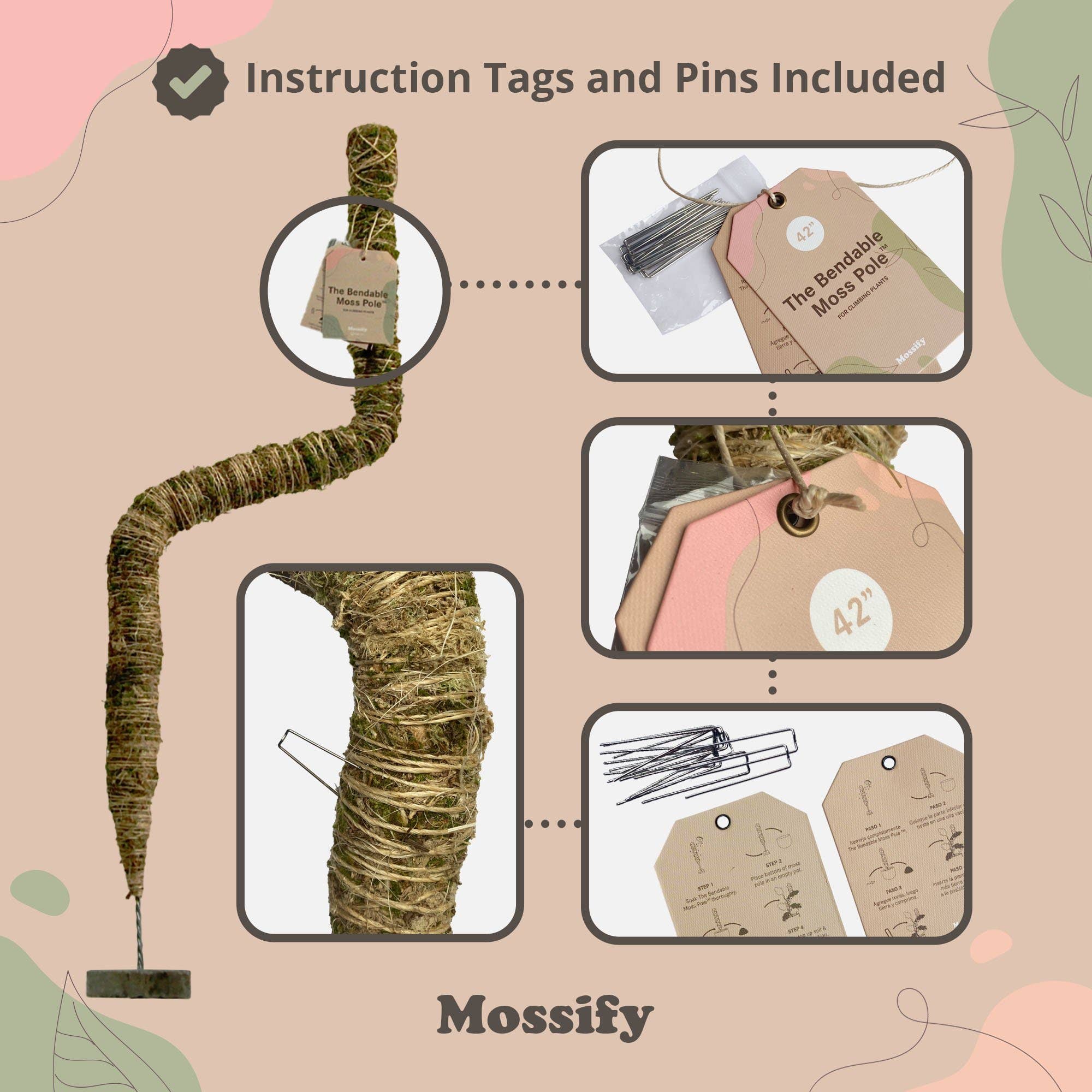 Mossify Bendable Moss Pole 30"