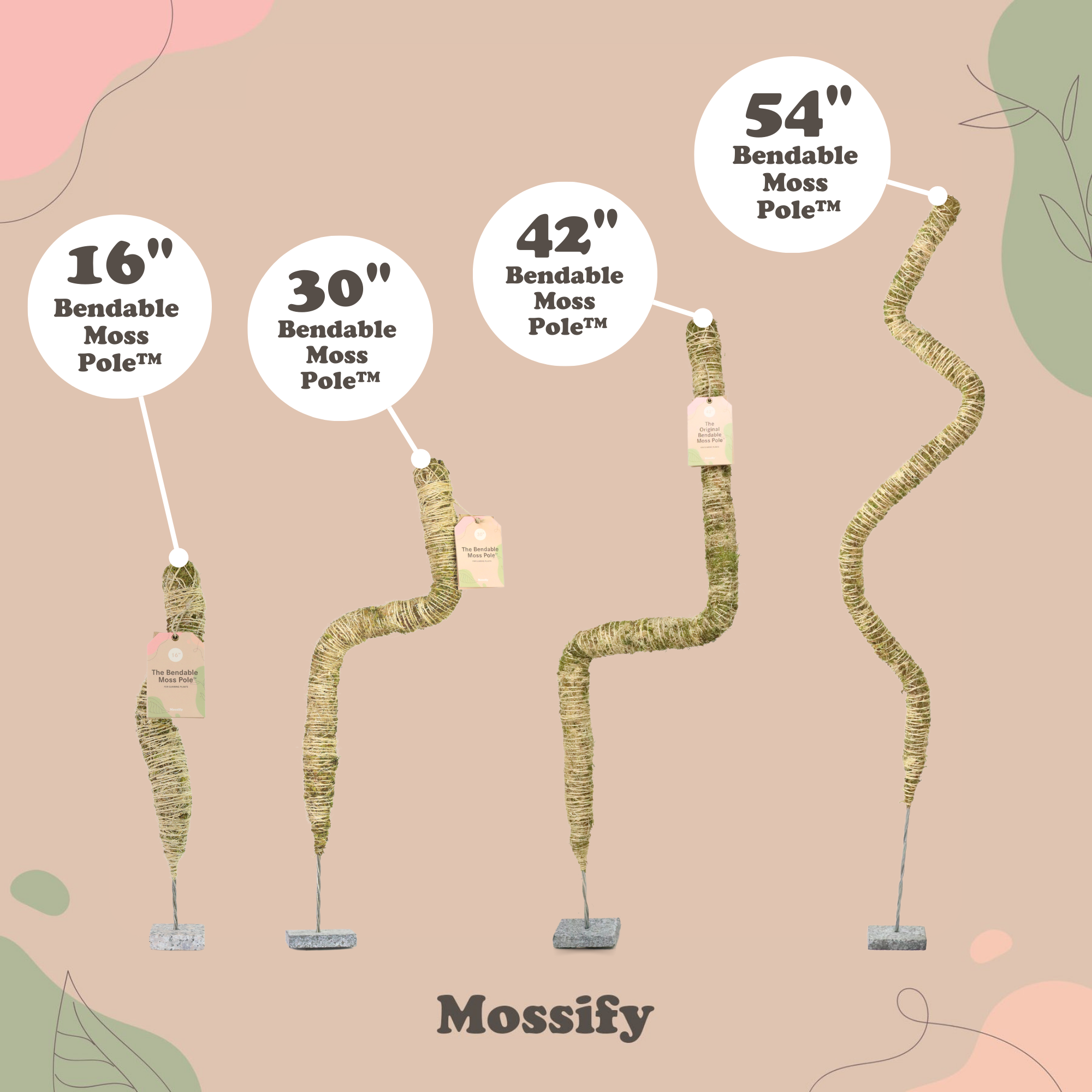 Mossify Bendable Moss Pole 30"