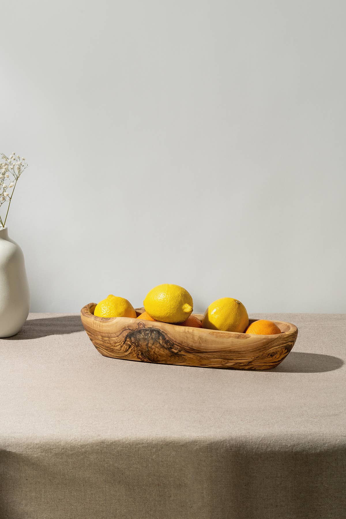 GHARYAN - Natural Olive Wood Oval Bowl