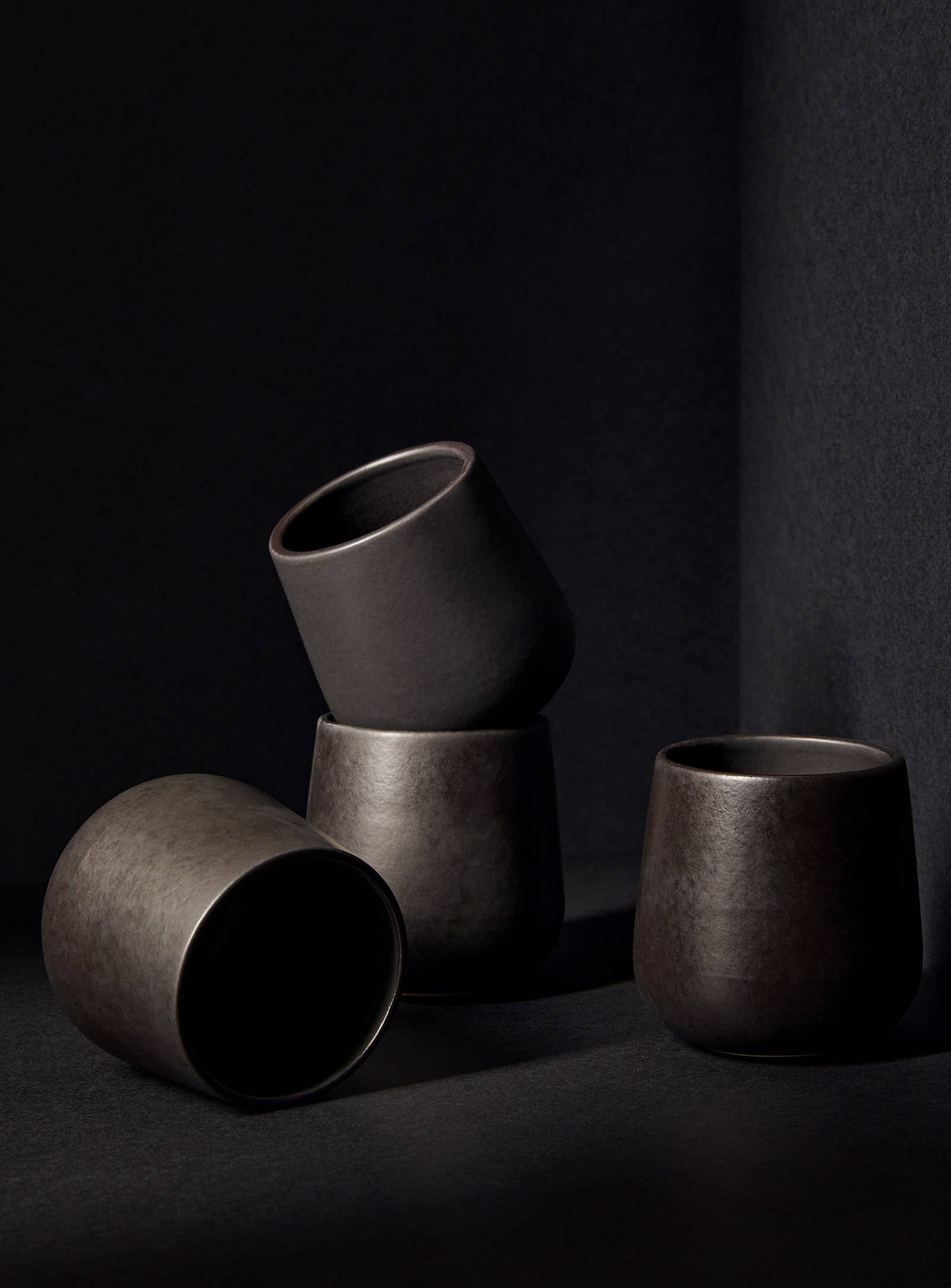 GHARYAN - Stoneware Coffee & Tea Cup | Edan 7.5 oz: Matte Black