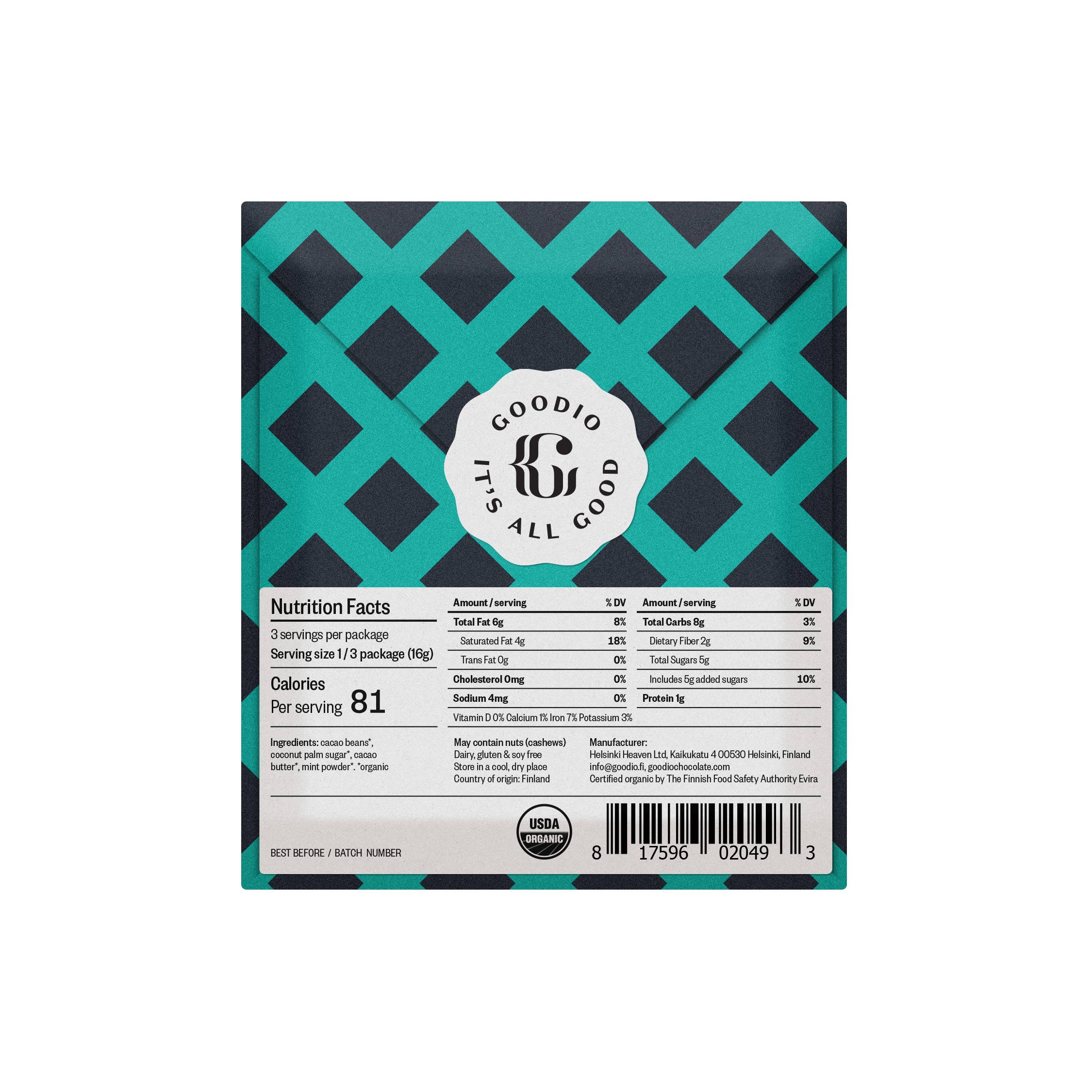 Goodio 65% Mint Chocolate